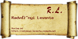 Radványi Levente névjegykártya